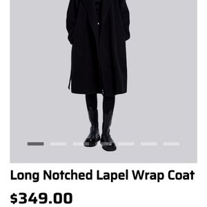 NWOT Dept Anonym black trench style coat